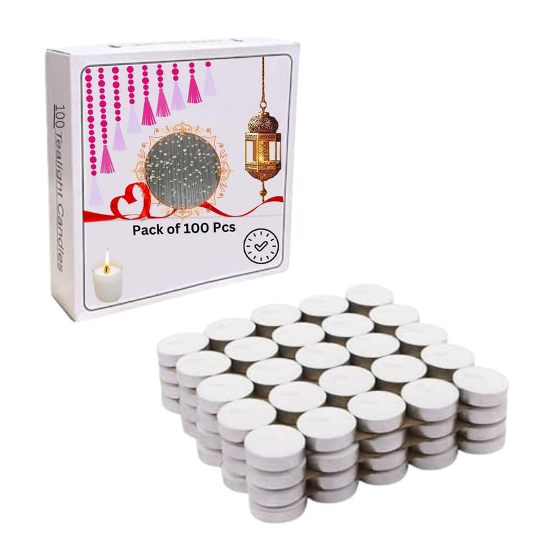 ViMe Light Up Your Home with Decorative Tea Candles Create a Warm Glow Cozy Atmosphere Charming Candlelight Add a Touch of Warmth Pack of 100 Tea Candles