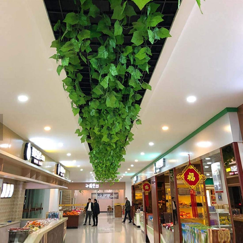 Celscity Artificial Leaf Plant for Decoration Garland Money Plant Leaf Creeper Balcony Decoration Items Wall Hanging Greenery Leaves Strands Each of 7 ft Pack of 10