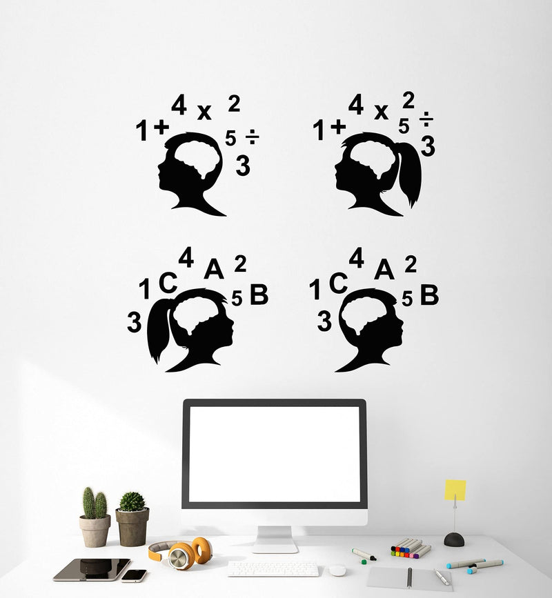 GADGETS WRAP Wall Decal Vinyl Sticker Brain Thinking Math Symbol for Office Home Wall Decoration