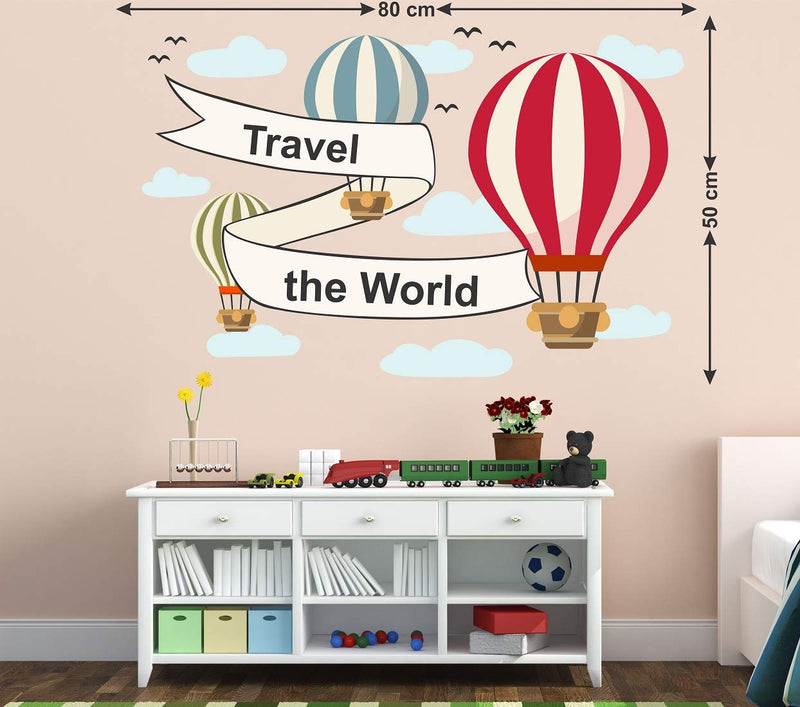 Tuffuk Travel The World Large Vinyl Wallstickers for Home Decorations(50 cm x 80 cm)5TZ404