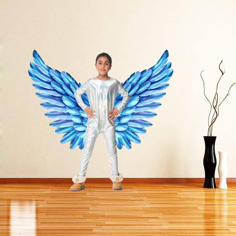 Sticker Studio Blue Wings PVC Vinly Wall Stickers (Multicolor, 58 Cm X 50 Cm)