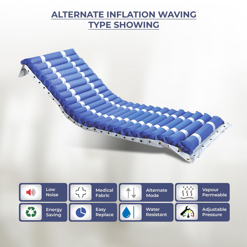 EASYCARE Polyvinyl Chloride Anti-Decubitus Bubble Mattress, Air Bed For Patient Bed Sores Prevention - Iso Approved - Weight Capacity Up To 130Kg - Made In India (Blue)