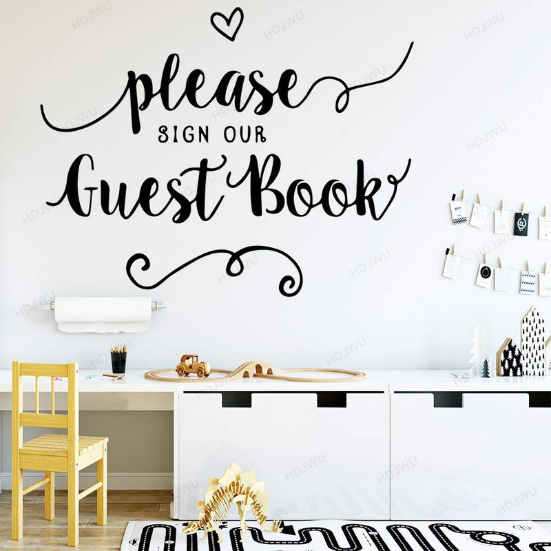 GADGETS WRAP Wall Decal Vinyl Sticker Please Sign Our Guest Book Quotes for Office Home Wall Decoration