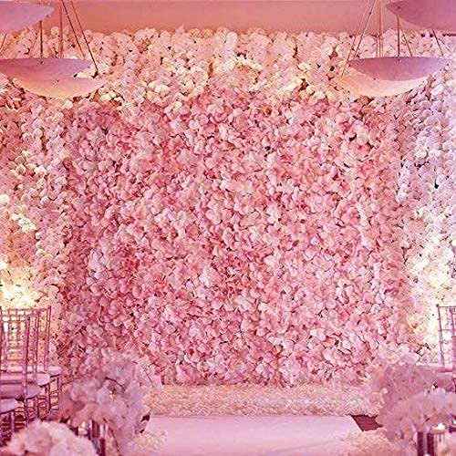 Well Art Gallery Artificial Hydrangea Flower Panels Wall Decoration, Photography Background(60 cm X 42 cm,) (Pink)