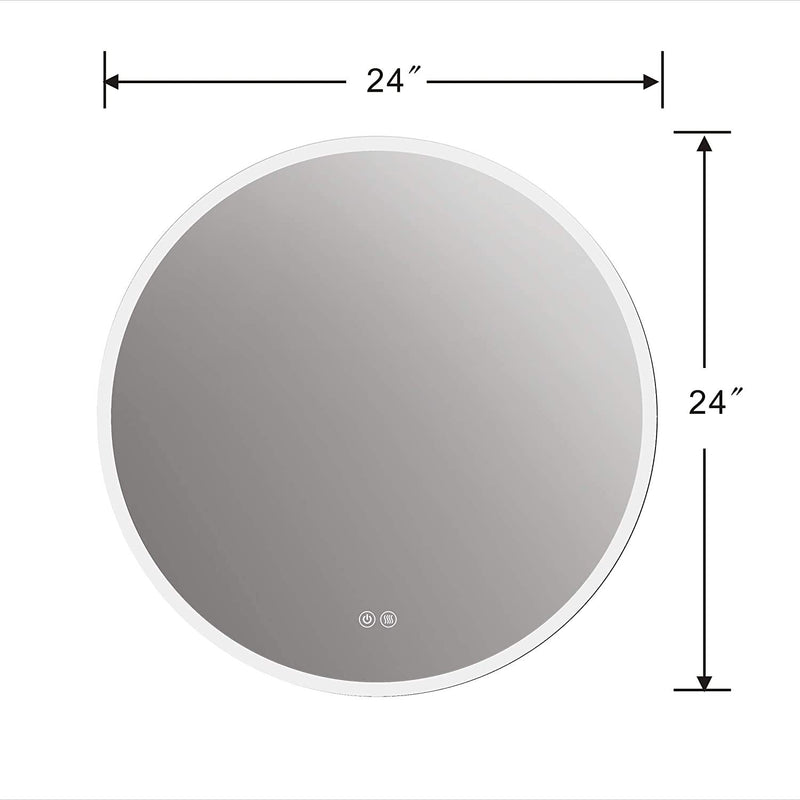 VENETIAN IMAGE Led Bathroom Vanity Round Mirror Backit led Design with Anti-Fog Function |Dimmable| Feather Touch 6000k (Cool White) 60 CM Round, framed, Wall Mount