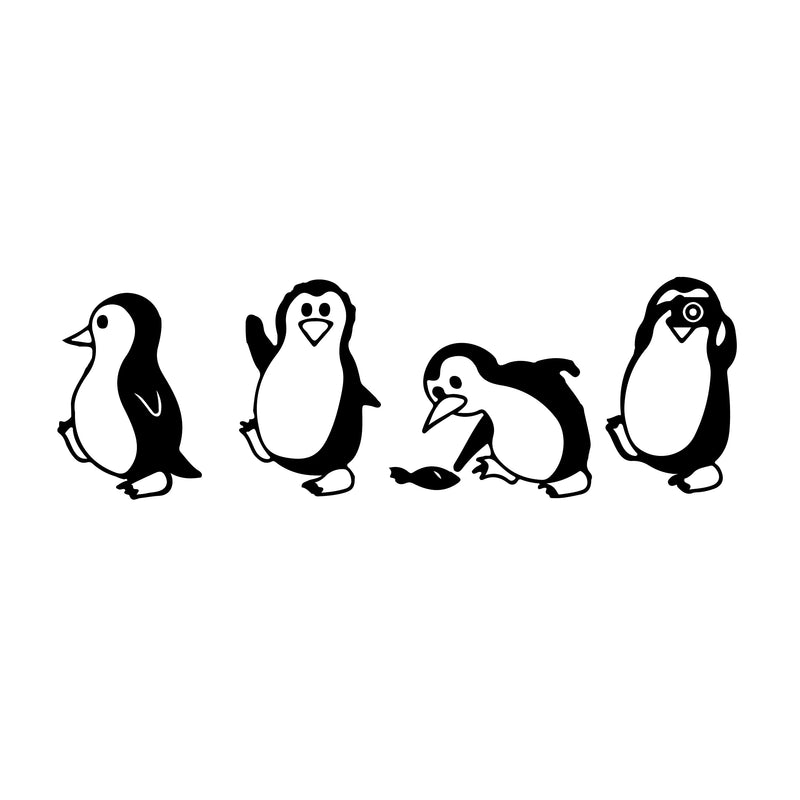 VVWV Penguin Birds Wall Stickers for Educational Kids Room School Office Living Room Study Room Home & Kitchen Decor L x H 90 x 30 Cms