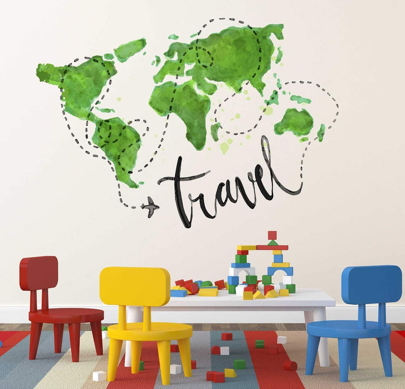 Tuffuk Travel Large Vinyl Wallstickers for Home Decorations (70 cm x 50 cm)5TZ350