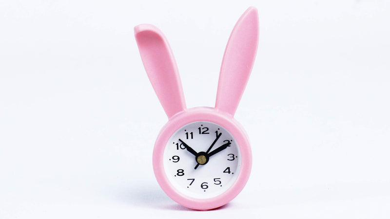 fab5 Plastic Rabbit Shape Decorative Table Clock (Pink)