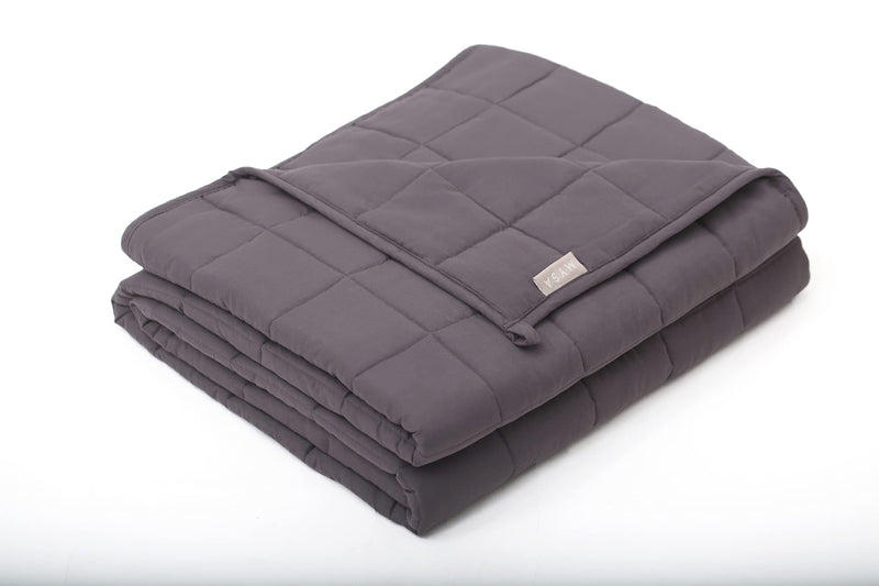 Mysa Sleep Weighted Blanket - Cooling Microfiber with Premium Glass Beads (Grey 60" x 80" 15 LB)