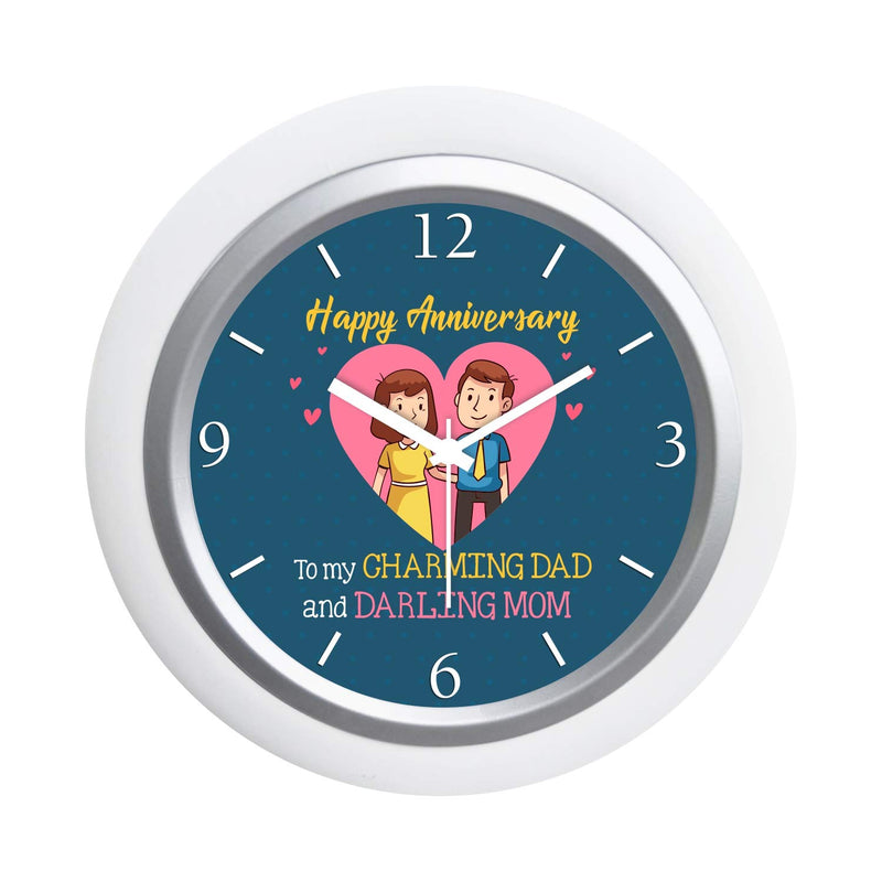 TheYaYaCafe Yaya Cafe for Mom Dad, Table Desk Clock Plastic Framed Charming Dad Darling Mom- 6x6 inches(White Frame, Unbreakable Flexiglass Cover, Analog)