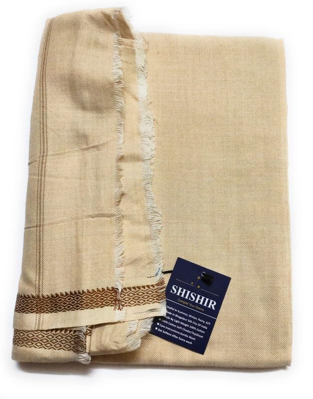 SHISHIR Pure Bhagalpuri 100% Cotton Thin Blanket for AC and Rainy Season | Dull Chadar | Top Sheet | AC Chadar | Travelling | for Sleeping in All Season (Pack of 1)