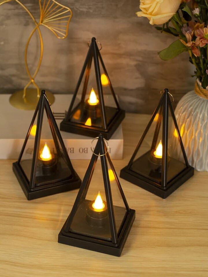 Vital Creations LED Candles, 4 Pcs Smokeless and Flameless Decorative Tea Light Candles, Beautiful and Premium Design Suitable for Gift and Festive Lighting (Pack of 4)