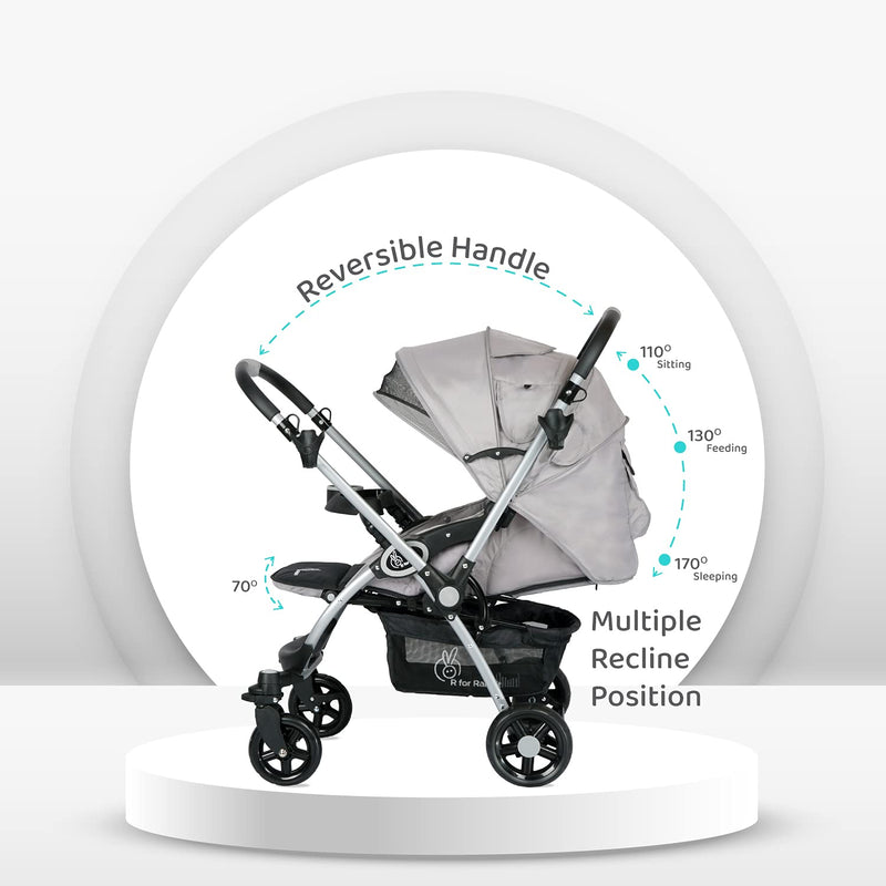 R for Rabbit Premium Chocolate Ride Stylish Baby Stroller and Pram for Baby, Kids, Infants, Newborn, Boys & Girls of 6 Months to 3 Years | 6 Months Warranty | (Rainbow)