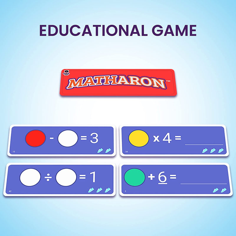 Yuka Champs Matharon - Math Based Board Games for Kids 6-12 | Master Addition, Subtraction, Multiplication & Division | Fun and Educational Games | Family time Games
