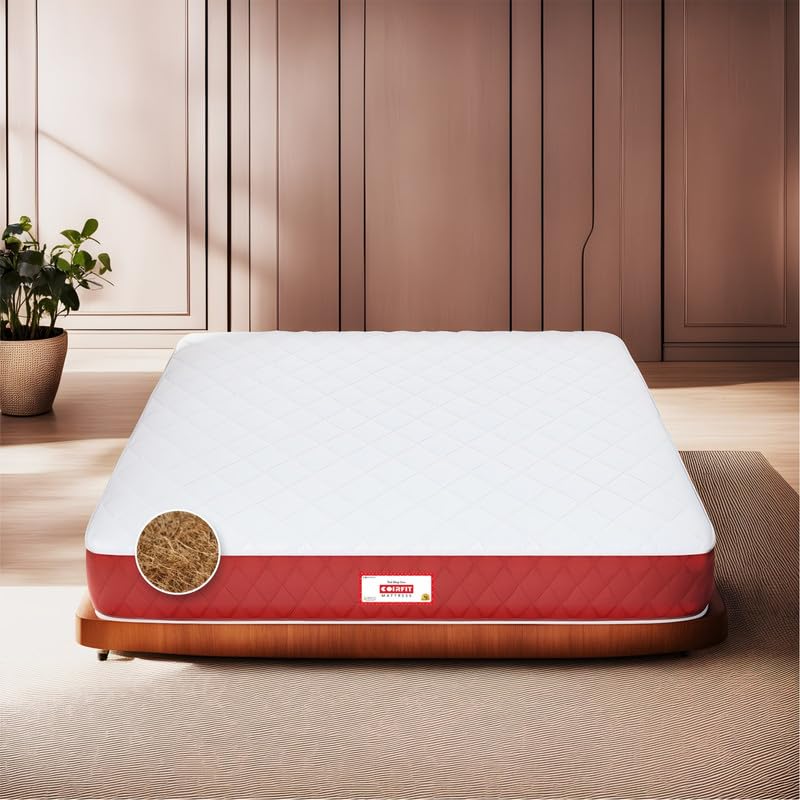 Coirfit Magic Orthopedic Dual Comfort 4.5 Inch Queen Coir Mattress with Firm Support for Back Pain Relief, for Hot Sleepers, with 2 Year Warranty (LxB : 72x60)