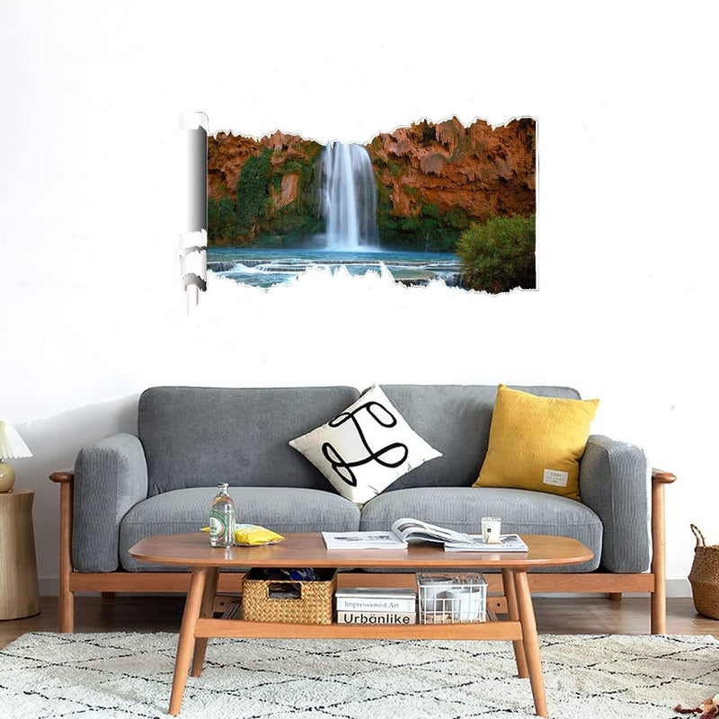 GADGETS WRAP Printed Wall Decal Sticker Scratched Paper Style Wall Decal (90cm x 50cm) - Waterfall