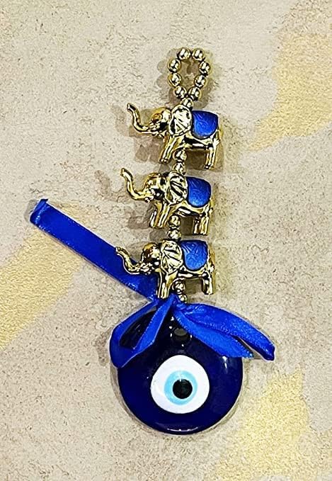 Decorative Turkish Evil Eye Hanging for Home and Office Protection, Good Luck Charm and Prosperity, Interior Wall Hanging Showpiece