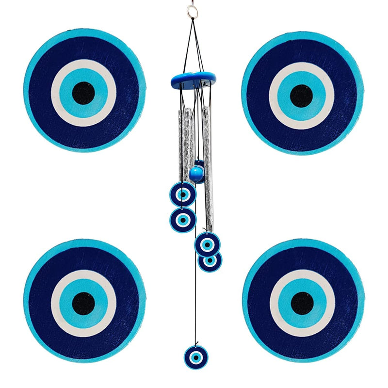 SYNLARK Wind Chime for Home Decoration with Sound (Bluecirclewindchime)