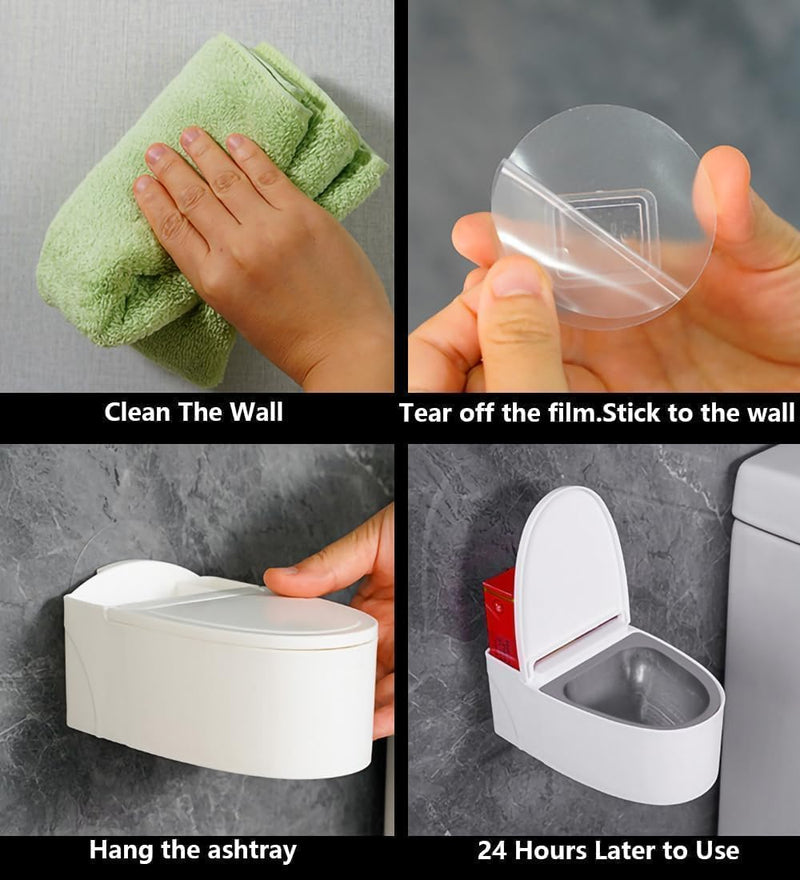 Divik Indoor/Outdoor/Home/Office/Desktop Smoking Ash Holder Wall Mounted Toilet-Shape Ashtray for Cigarettes for Smokers (1Pcs)