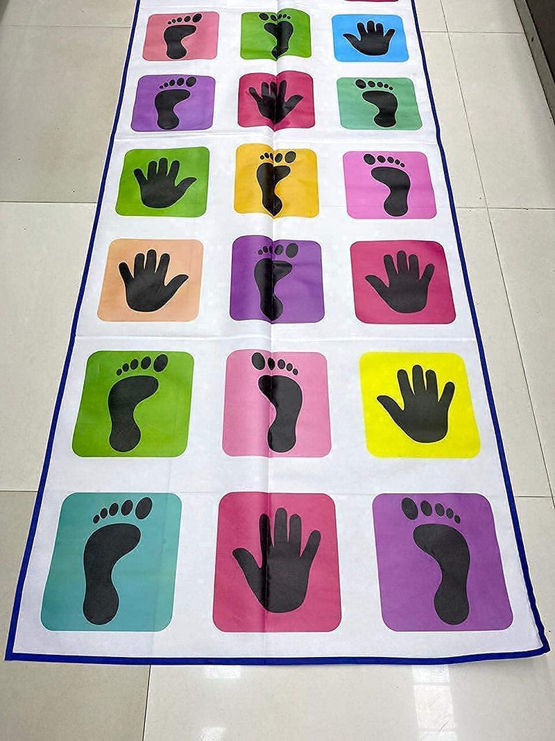 Cartvilla Jumbo Play Floor Games (2.5 feet x 8 feet- PVC Flex Material) Game for Kids n Adults Family Game, Kith-Kith, Stapu, Langdi, Chalk Game (Hands and feet hopscotch Jumbo Play mat)