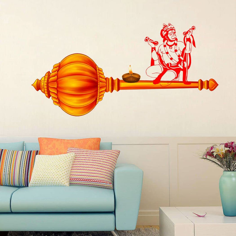 Delight Art Shree Lord Hanuman ji Wall Sticker Size - (91 * 44) cm Model id - (DAMC00977L)