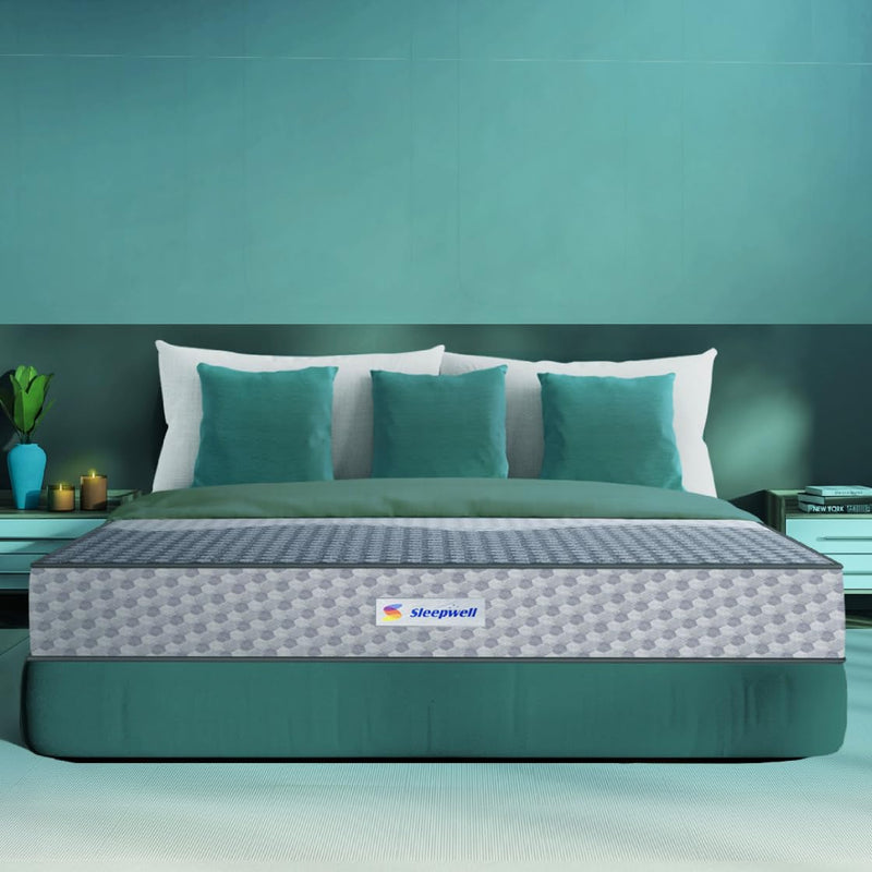 Sleepwell Ortho Pro Spring Mattress | Euro Top Finish | Triple-Zone Pocket Spring | Impression (Memory) Foam Quilt | Profiled Resitec (HR) Foam | King Size | 72X70X6 | 10 Yrs Warranty