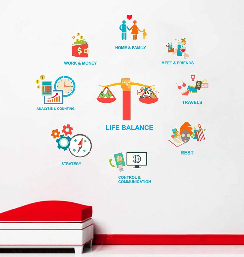 Tuffuk Life Balance Large Vinyl Wallstickers for Home Decorations(100 cm x 100 cm)5TZ285