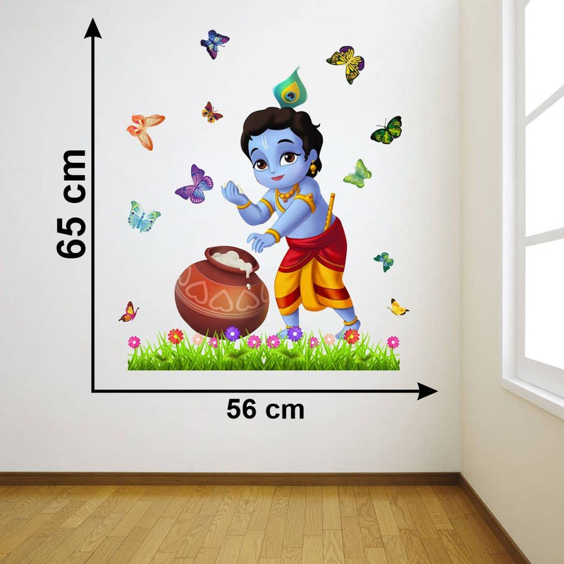 Graphics Decor Little Shree Krishna Design Wall Sticker Size - (56 * 65) cm