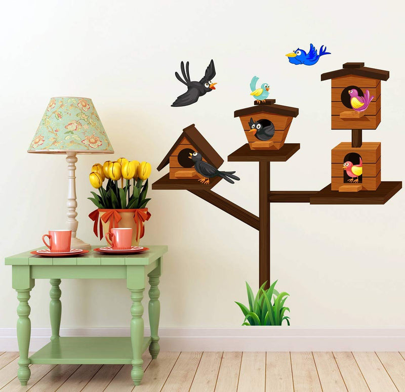 Tuffuk Birds Home Large Vinyl Wallstickers for Home Decorations (80 cm x 90 cm)5TZ097