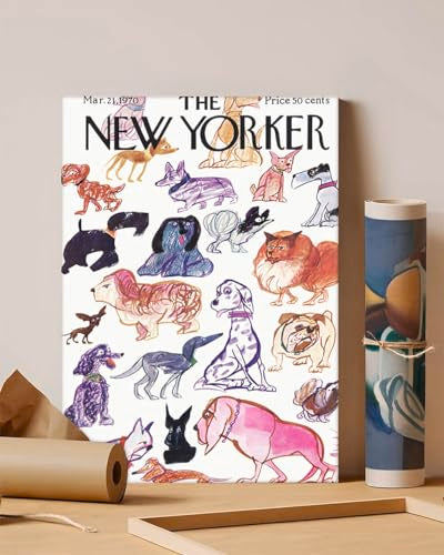 GADGETS WRAP Canvas Gallery Wrap Framed for Home Office Studio Living Room Decoration (11x14inch) - New Yorker March 21St, 1970