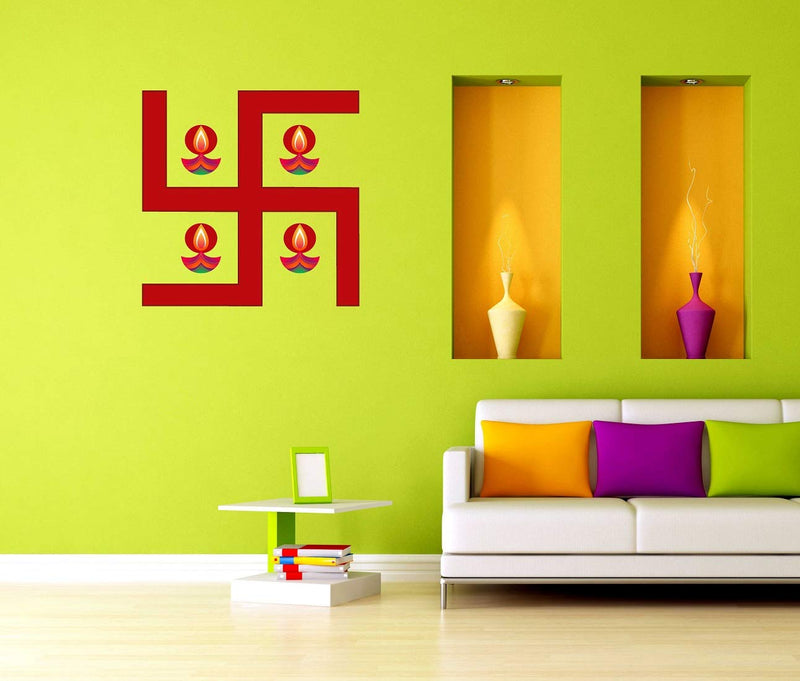 Tuffuk Swastika Large Vinyl Wallstickers for Home Decorations(50 cm x 50 cm)4TZ221