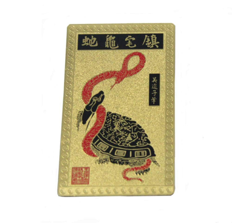 DMtse Feng Shui Turtles and Snakes Protection Home Energy Talisman Card Avoid Evil