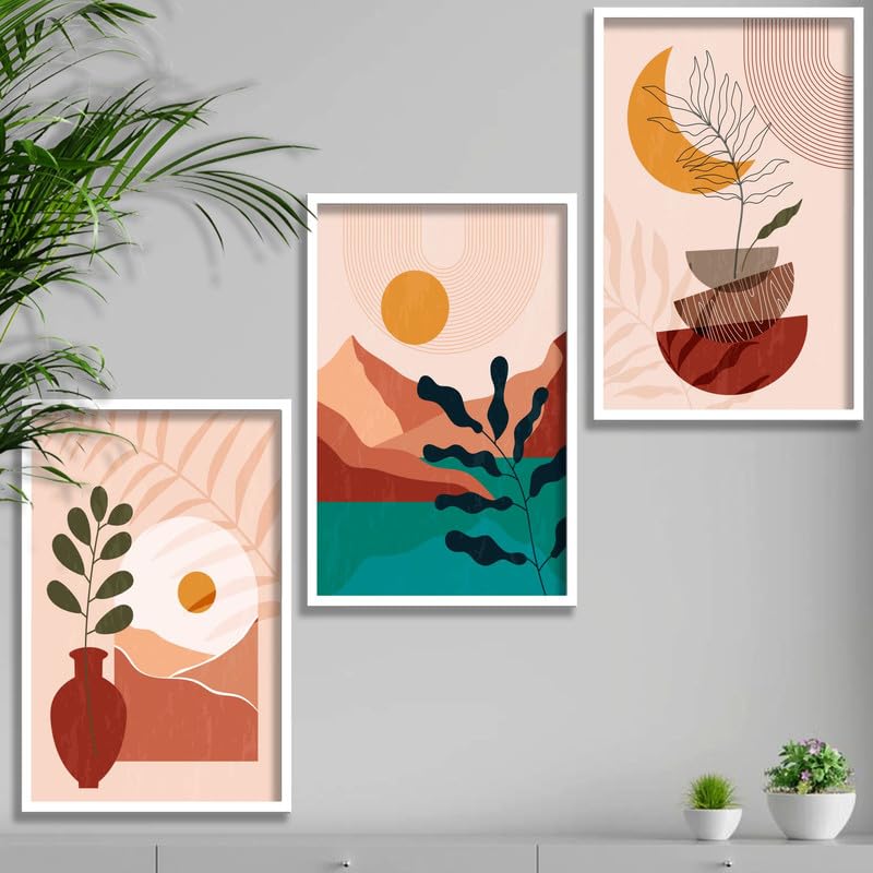 SAF paintings Set of 3 Modern Boho Art Wall Painting For Home And Office ol-COMBO-2154-K3