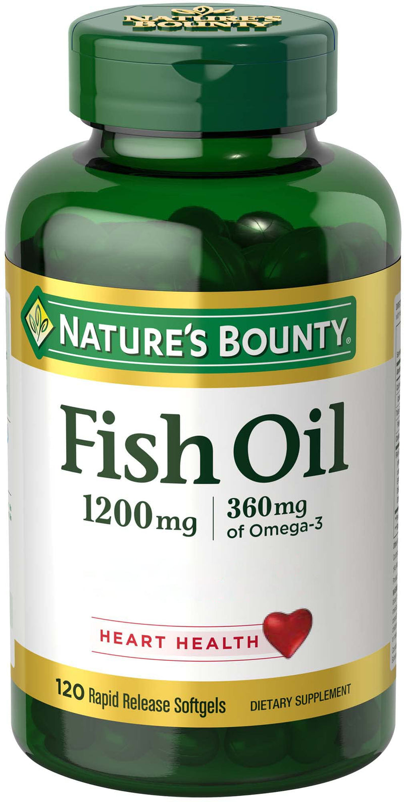 Nature's Bounty, Fish Oil, Omega-3, 1200 mg, 120 Softgels