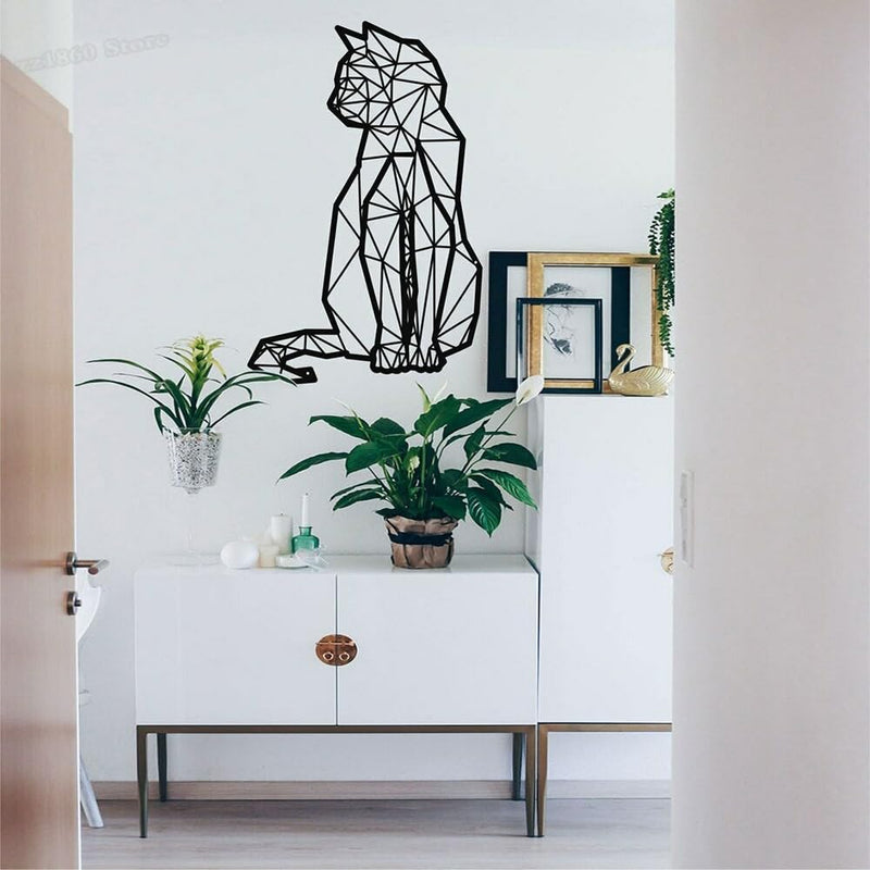 GADGETS WRAP Vinyl Animals Cat Art Geometric Cat Wall Decal