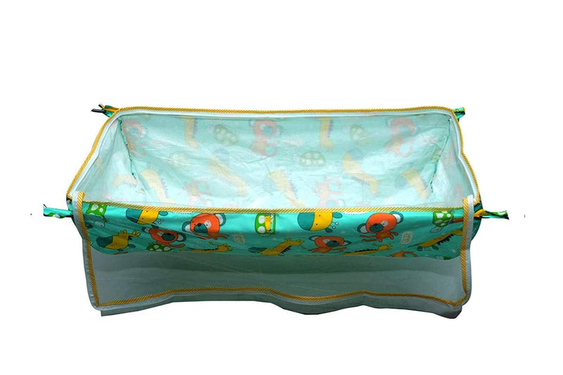 Sunflower Soft Cloth Swing Baby Cradle/Ghodiyu/Khoyu Hammock in Cool Cotton with Net, Blue