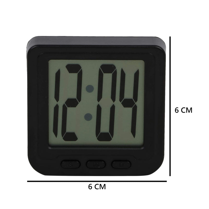 FEDUS Plastic Digital Magnet Led Date And Time Clock With Flexible Back Stand (Black) Pack Of 1(39Wx39Lx31H Inches)