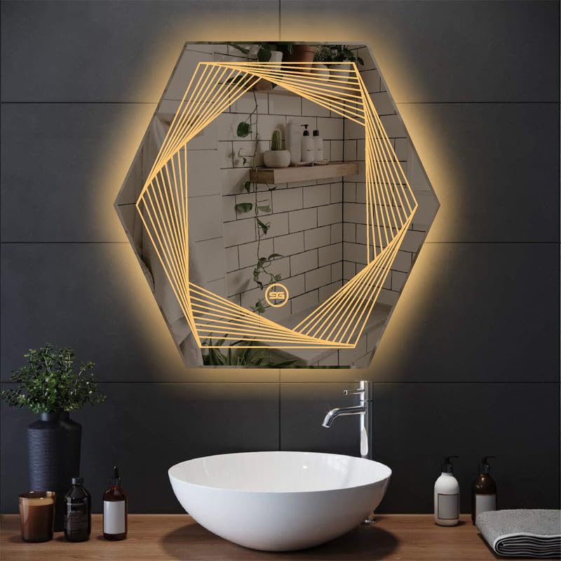 Spark Glass LED Sensor Mirror - White, Warm White, Mix Light - 24x24 Inch