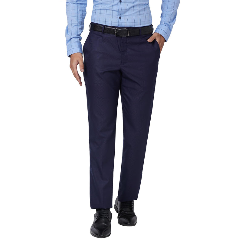 Park Avenue Men's Regular Trouser (PMTX07246-B8_Dark Blue_86)