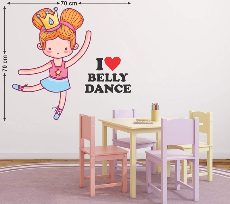 Tuffuk I Love Belly Dance Large Vinyl Wallstickers for Home Decorations(70 cm x 70 cm)4TZ142