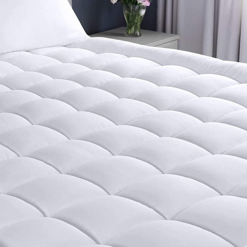 Divine Casa 500 GSM Microfiber Super Soft King Size Bed Mattress Padding/Topper for Comfortable for Better Sleep - White (72x78inch) 6ft X 6.5ft