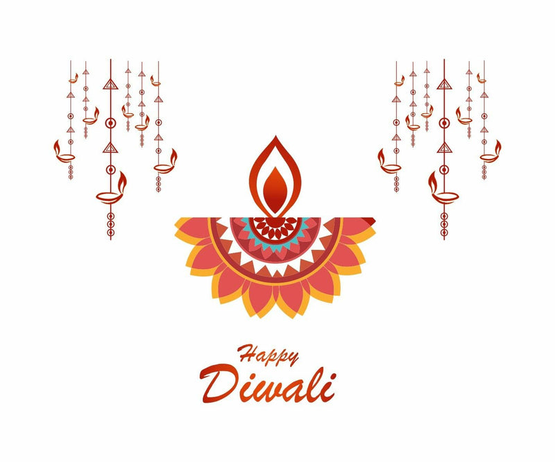 GADGETS WRAP Happy Diwali Deepak Design Wall Sticker & Decal (Vinyl,Size-58 Cm X 53 Cm)