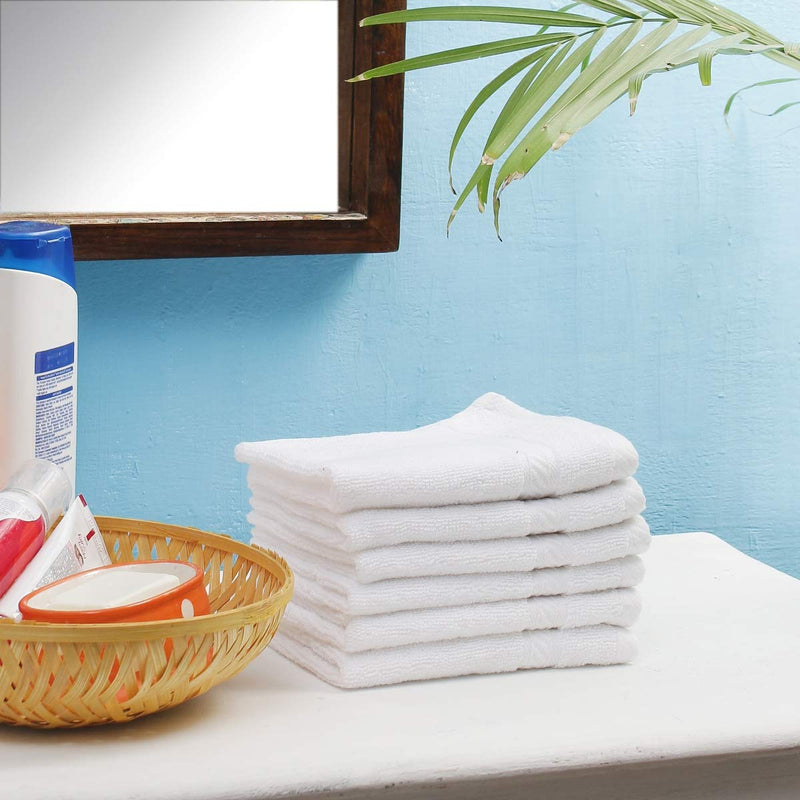 Fresh From Loom 6 Piece 450 GSM Cotton Face Towel Set - White