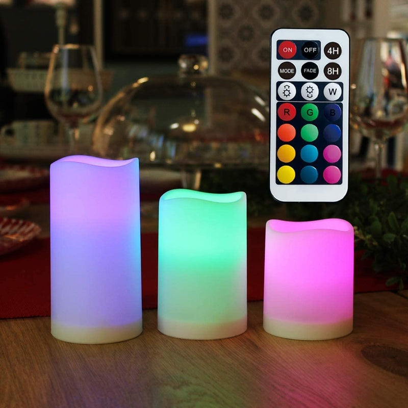 Urban Sajavaat Set of 3 Pillar LED Candles Flameless Candle Battery Operated