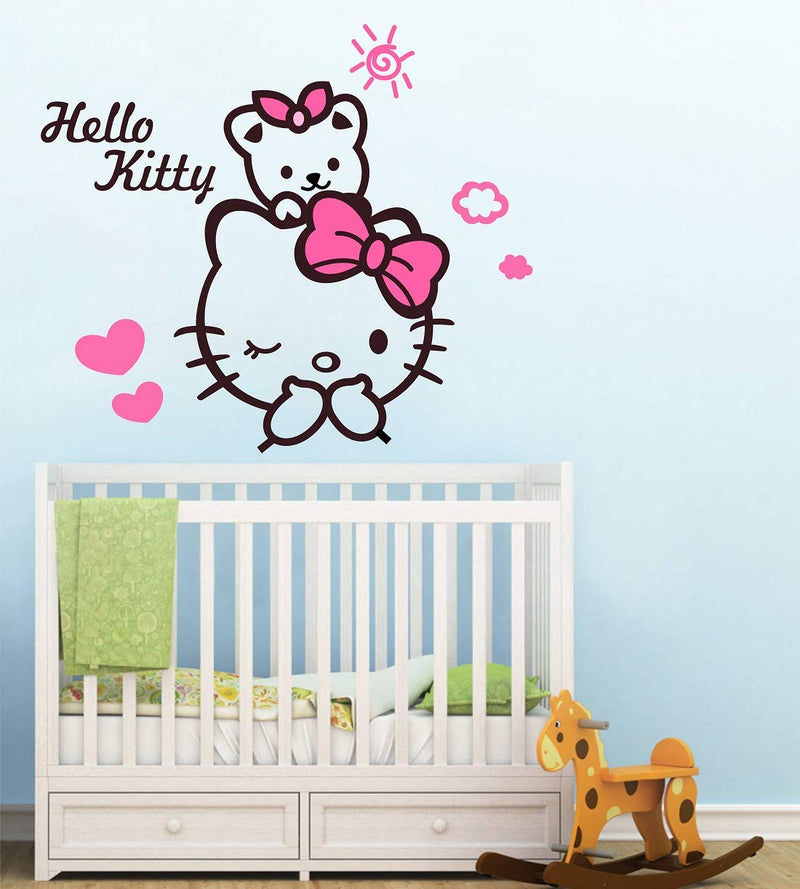 Tuffuk Helo Kitty Large Vinyl Wallstickers for Home Decorations(80 cm x 70 cm)4TZ056