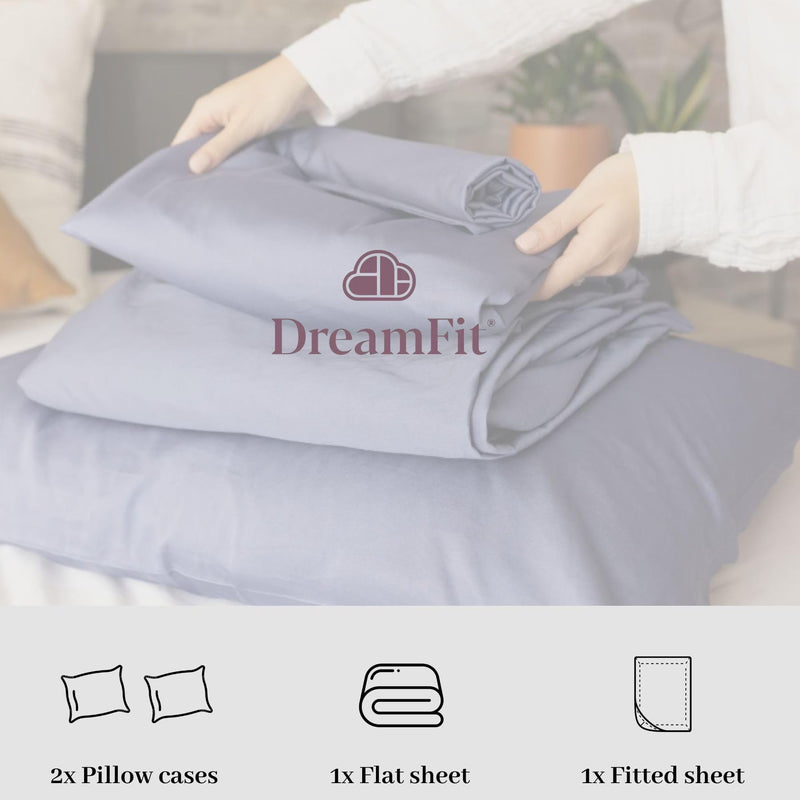 DreamFit 260TC 100% DEGREE 2 WHITE KING SHEET SET by DreamFit