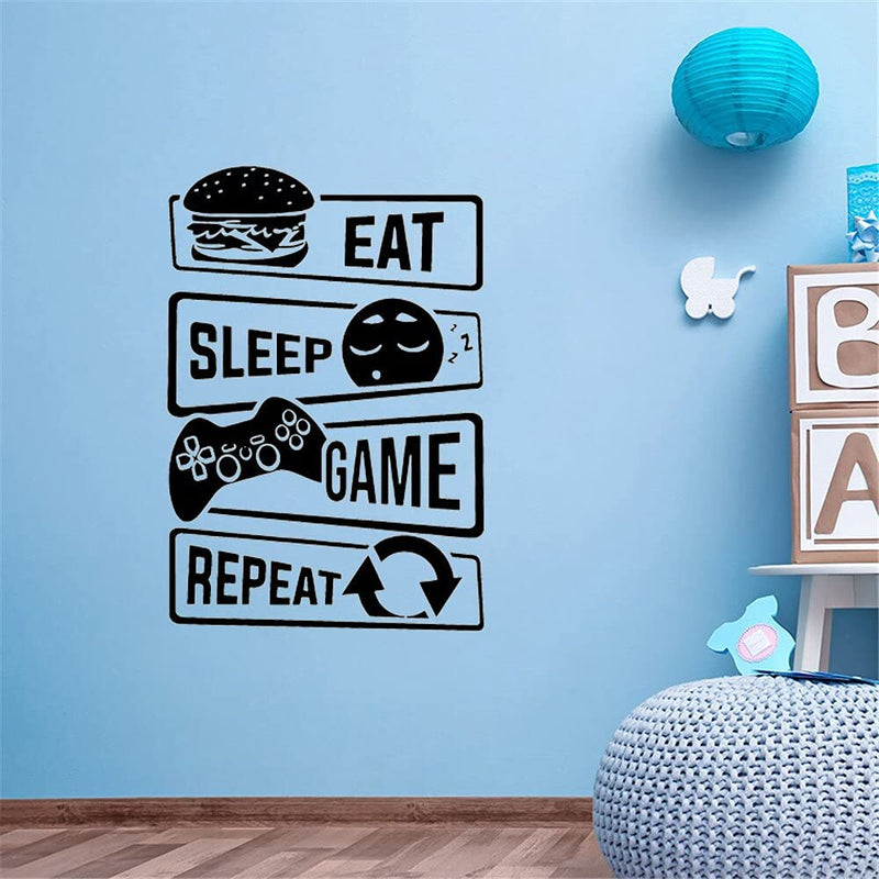 GADGETS WRAP Vinyl Decal Sticker Eat Sleep Game Repeat Gaming Zone (Item Finish Size : 84cm x 57cm)