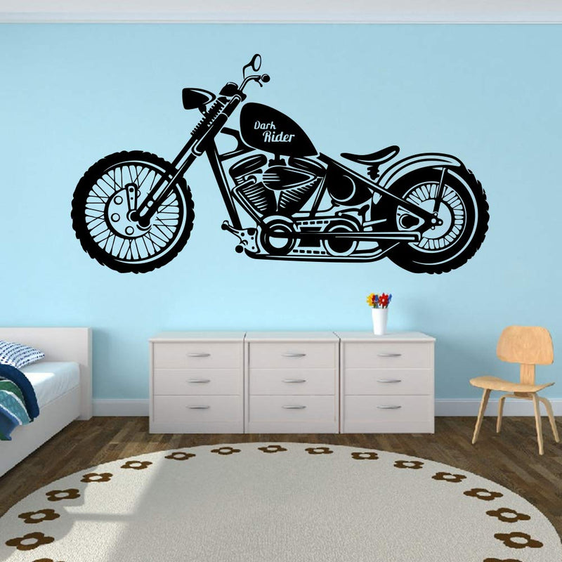 GADGETS WRAP Wall Decal Vinyl Sticker Dark Rider Motorcycle for Office Home Wall Decoration