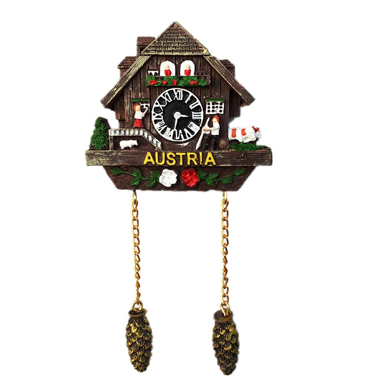 3D Cuckoo Clock Austria Fridge Magnet Souvenir Gift & Collection，Home & Kitchen Decoration Magnetic Sticker, Austria Vienna Refrigerator Magnet