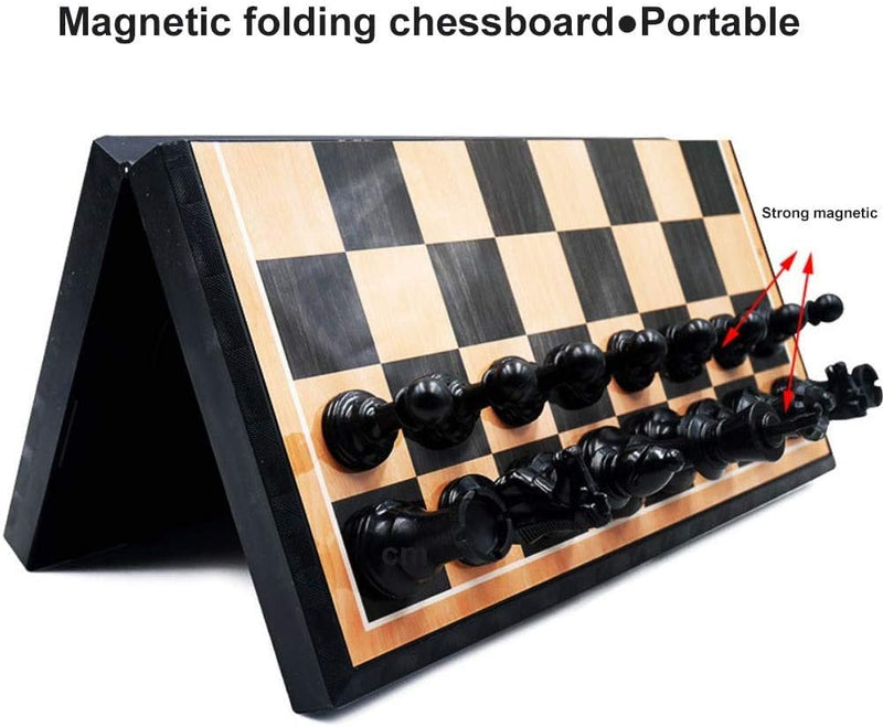 Prime Deals Magnetic Educational Plastic Chess Board Set with Folding Chess Board 2 Players Travel Toys for Kids and Adults (12 Inch) (Brown Color)